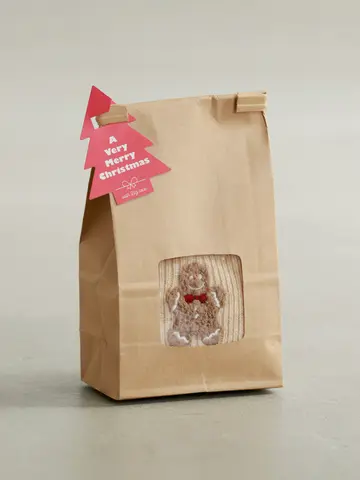 クリスマスギフト WINTER HOLIDAYワッペン刺繍ソックス