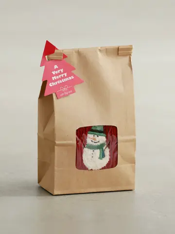 クリスマスギフト WINTER HOLIDAYワッペン刺繍ソックス