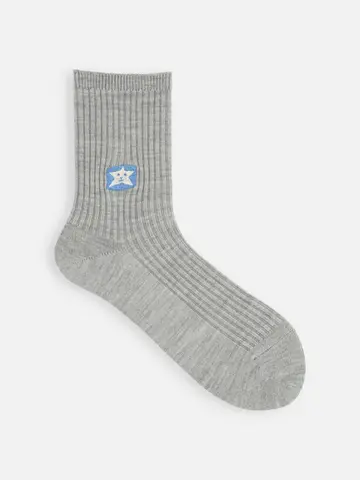 岡山限定【llnuit】星刺繍 PUREWOOL2×2リブクルー