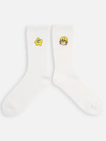 【予約販売】Pirakohouse × kutsushitayaコラボ顔刺繍ソックス