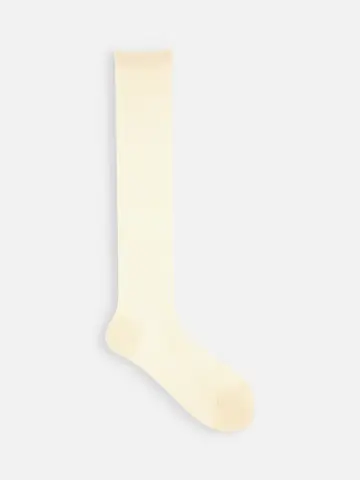 コットンメッシュレースハイソックス