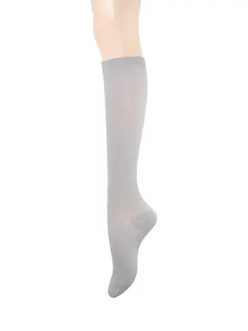 【キュットふっと】WEB限定 肌ざわりやさしく心地よい 綿混着圧ラメハイソックス
