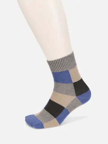 【Tabio MEN】クレイジーブロックショート丈ソックス