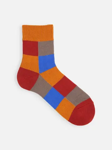 【Tabio MEN】クレイジーブロックショート丈ソックス