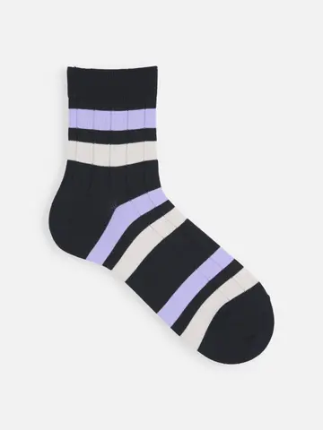 【Tabio MEN】リブ２ボーダーショート丈ソックス