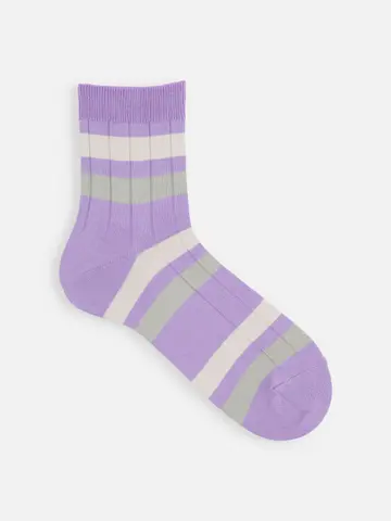 【Tabio MEN】リブ2ボーダーショート丈ソックス