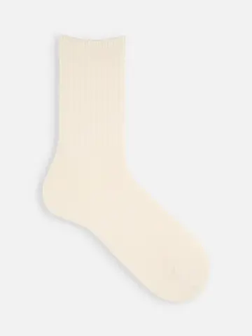 【Tabio MEN】WEB限定/リブ鹿の子ベタクルーソックス