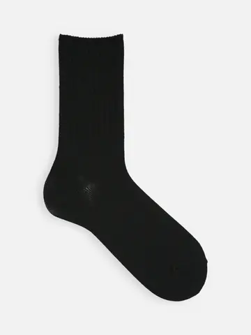 【Tabio MEN】WEB限定/リブ鹿の子ベタクルーソックス