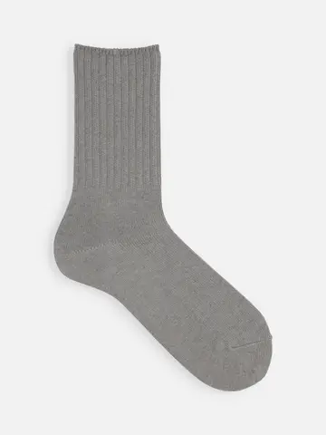 【Tabio MEN】WEB限定/リブ鹿の子ベタクルーソックス