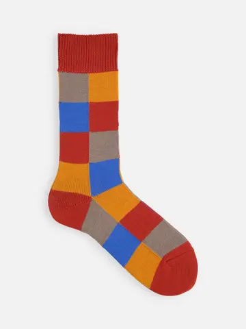 【Tabio MEN】クレイジーブロックレギュラー丈ソックス（窪塚洋介着用商品）