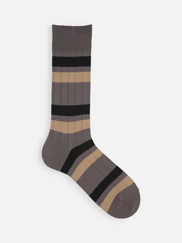 【Tabio MEN】お洒落に見えるボーダーソックス(27.0～29.0cm)