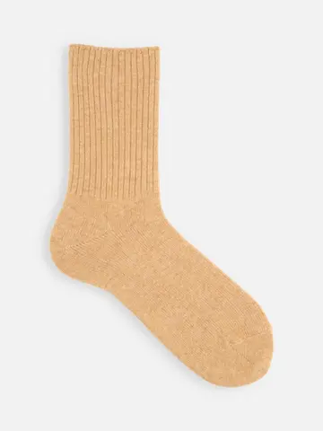 SALE!【Tabio MEN】カシミヤ混リブベタクルーソックス（WEB限定）