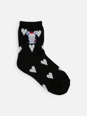 キッズ チュッピー刺繍ハート柄ショートソックス 19~21cm