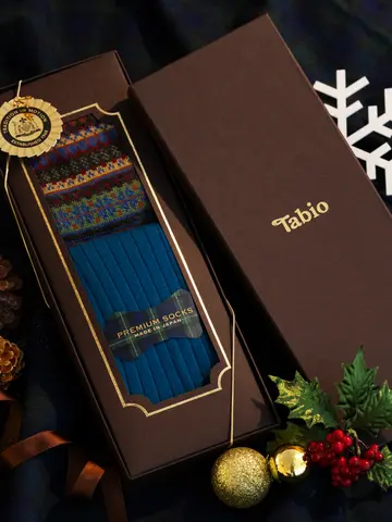 【Tabio MEN】FAIR ISLE & DRESS RIB SET