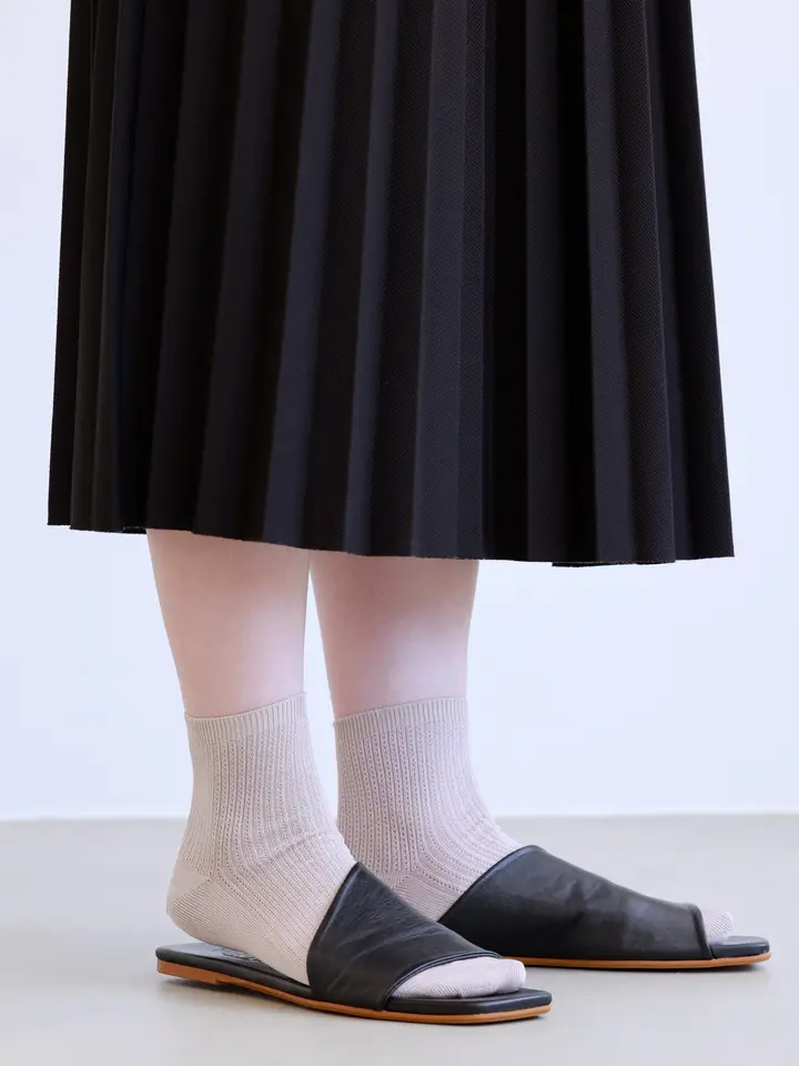 冷感ドライ】ストライプリブメッシュショートソックス ( 011130014