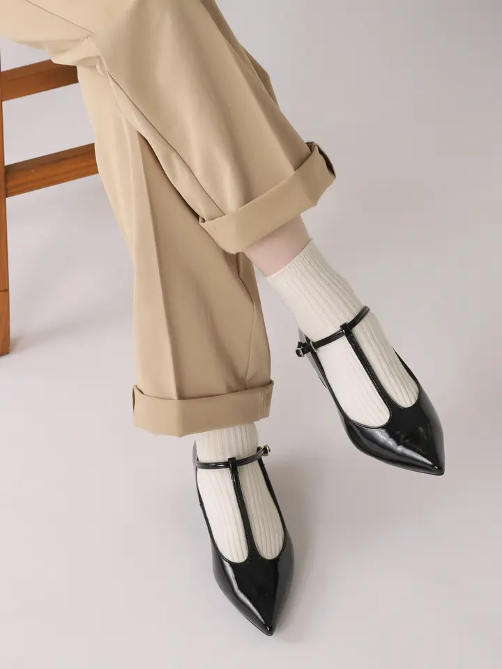 【靴下屋公式】(日本製)ウール2×2リブショートソックス エンジモク インナーウェア、靴下 ソックス 新品 レディース 毛 89%、ナイロン 10%、ポリウレタン 1%