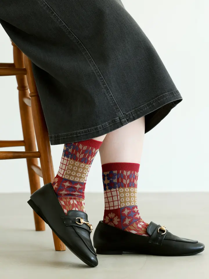 JAPAN文様パッチワークJQソックス ( 011140795 ) | 靴下屋公式通販