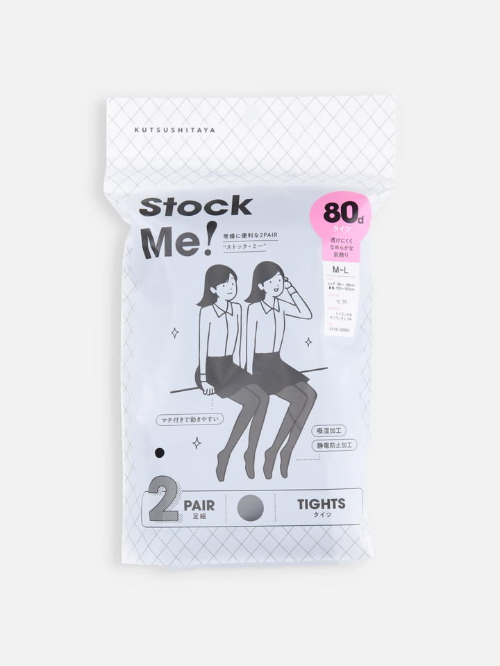 2PAIR 80デニールタイツ / M-Lサイズ ( 011908800 ) | 靴下屋公式通販