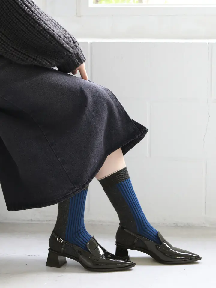 ジャカードリブ切替ソックス ( 021140934 ) | 靴下屋公式通販 Tabio