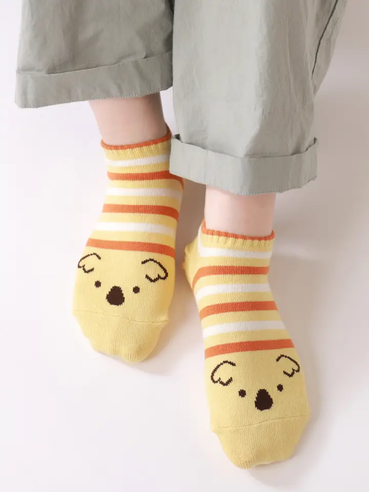 3足1,386円】ブタさんコアラさんボーダースニーカー用ソックス