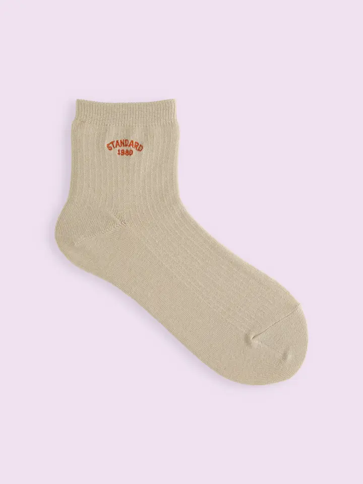 3足1,386円】スウェット風ロゴ刺繍ショートソックス ( 031130722