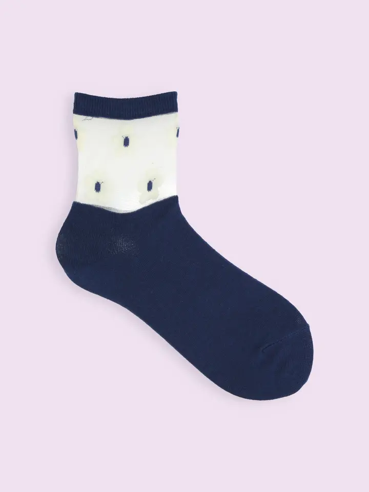 3足 1 100 チュール花柄切替ショートソックス 靴下屋公式通販 Tabio オンラインストア