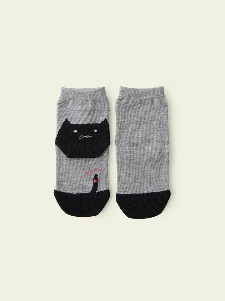 3足1,485円】キッズ かかとねこソックス / 16-18cm ( 033142040