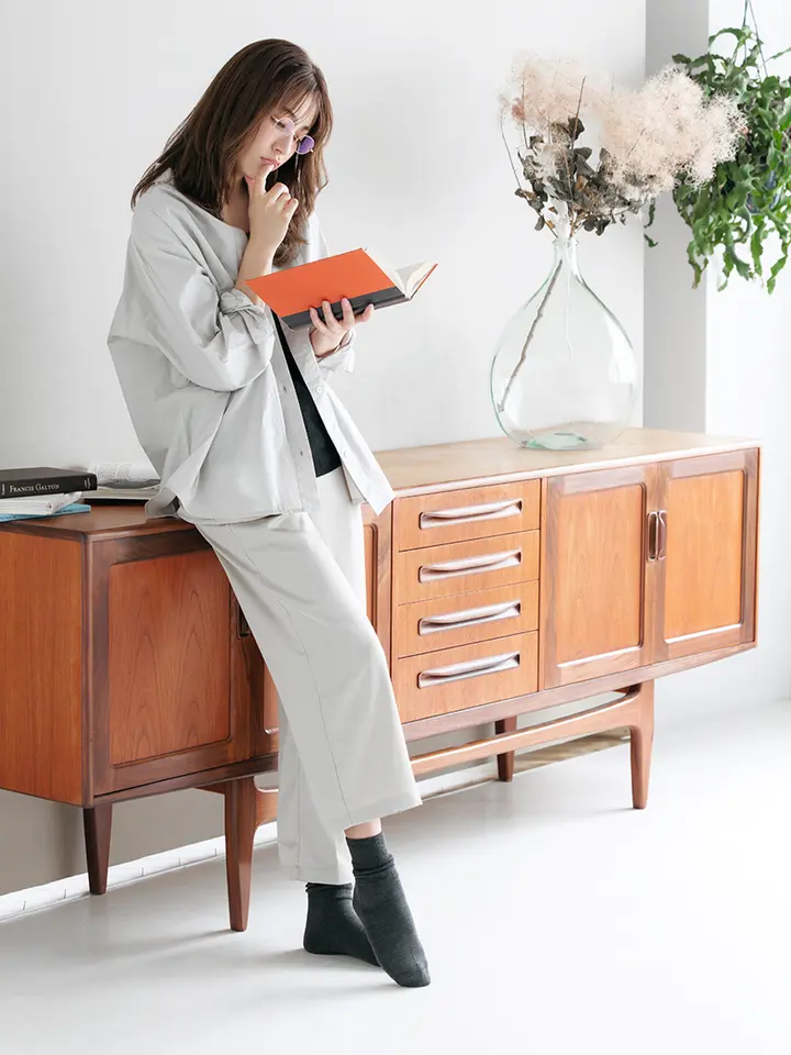 温脚Labo】光電子×ウール 履き口ゆったり底パイルソックス ( 051140115