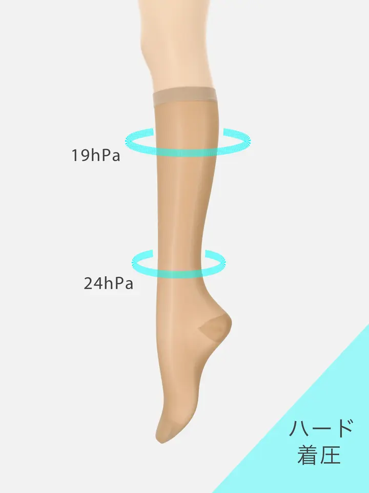 美脚Labo】弾性ハイソックス※薄手着圧ハードタイプ ( 051170041