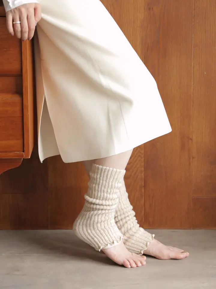 温脚Labo】ウールシルク二重アメリブレッグウォーマー ( 051400056