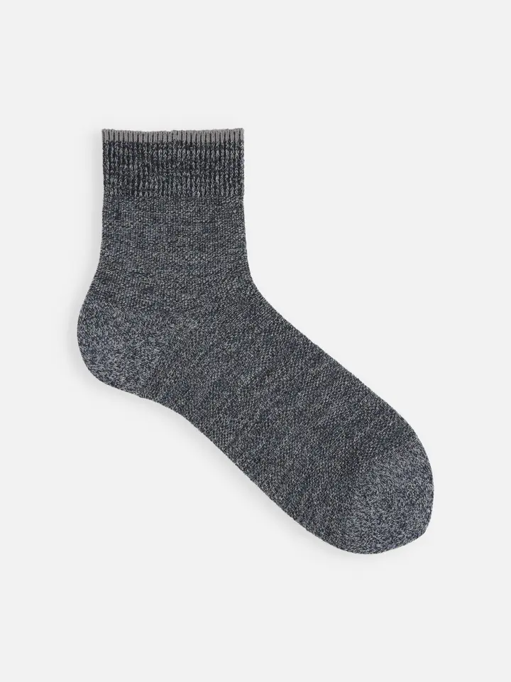 Tabio MEN】TOP切り替え綿麻引き揃え鹿の子ショート丈ソックス