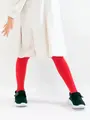 キッズ 80デニールタイツ95～115cm アカ