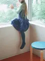 キッズ 80デニールタイツ125～145cm ディープグリーン