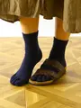 【定番】綿素材の無地五本指ショートソックス コン