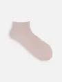 1×1リブちょい長ショートソックス パウダーピンク