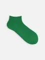1×1リブちょい長ショートソックス グリーン