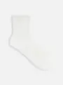 【履き口ゆったり】綿麻メッシュレースショートソックス オフホワイト
