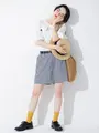【WEB限定】薄手6×2リブショートソックス イエロー