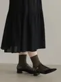 【WEB限定】薄手6×2リブショートソックス カーキ