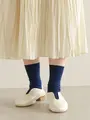 【WEB限定】薄手6×2リブショートソックス インクブルー