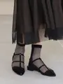ラメバイカラーショートソックス クロ
