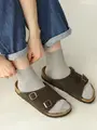 【定番】ゴム長ショートソックス グレーモク