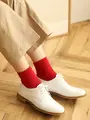 【定番】太リブショートソックス NEWレッド