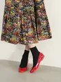 【定番】ゴム長無地ショートソックス クロ