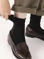 くるくるベタショートソックス クロ