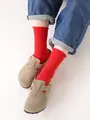 くるくるベタショートソックス アカ