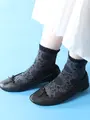 フロート花冠ドットショートソックス コン