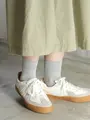 【定番】ラメゴム長ショートソックス グレー