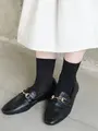 【定番】ラメゴム長ショートソックス クロ