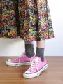 【定番】ラメゴム長ショートソックス クロシルバー